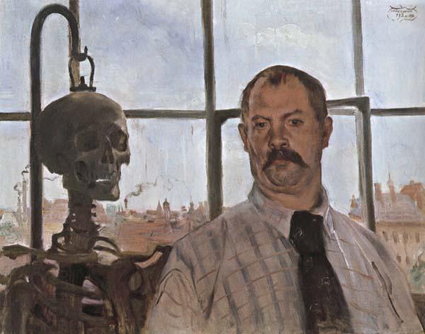 Lovis Corinth Self-Portrait with Skeleton China oil painting art